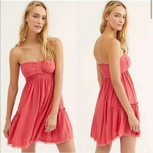 Free People Across the Sea pink strapless mini dress/tunic top- size XS